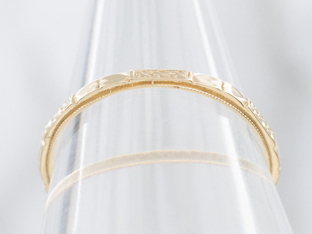 Vintage Gold Floral and Heart Patterned Band