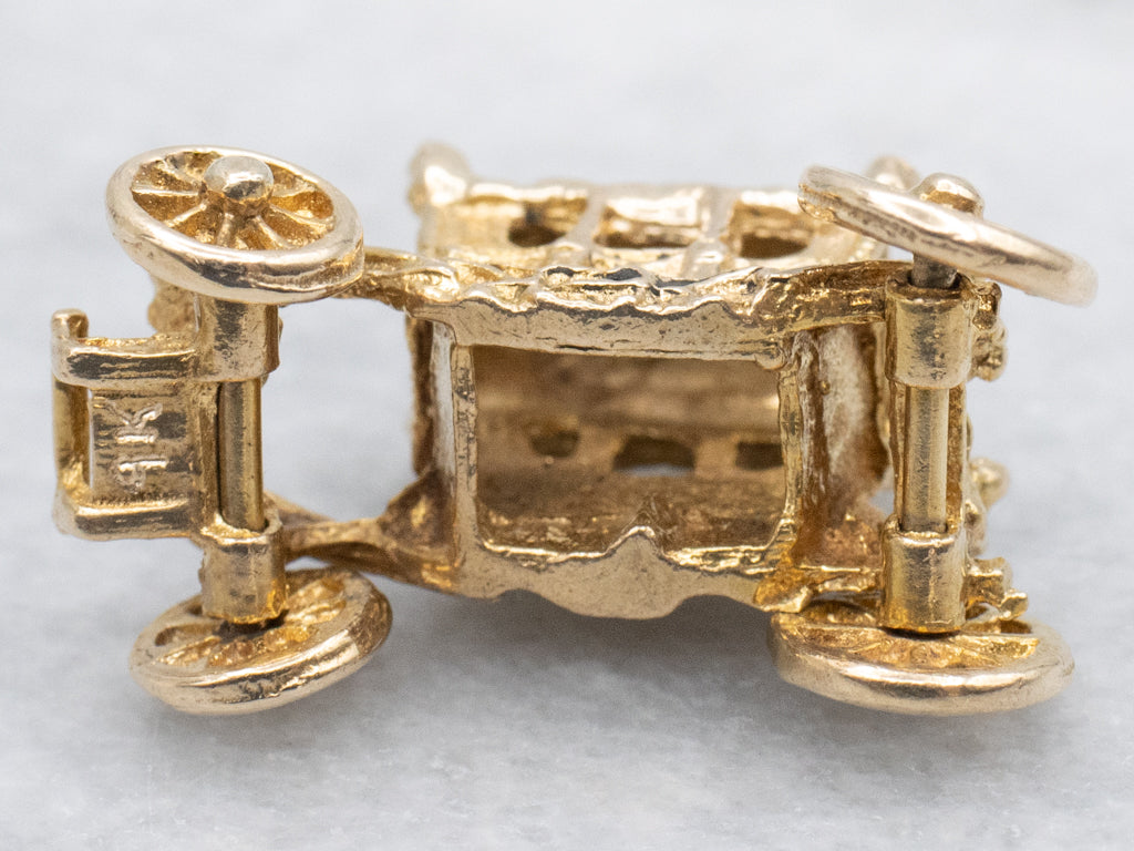 Vintage Gold State Coach Carriage Charm