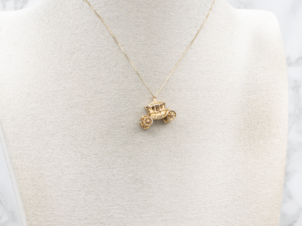 Vintage Gold State Coach Carriage Charm