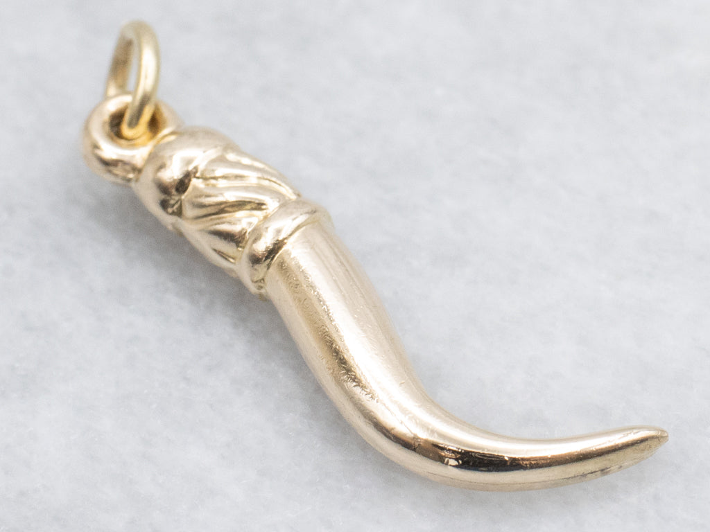 Yellow Gold Horn Charm Pendant