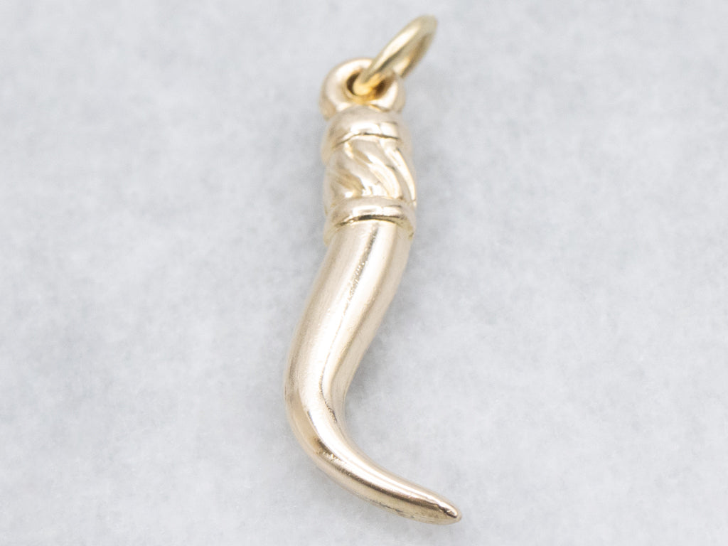 Yellow Gold Horn Charm Pendant