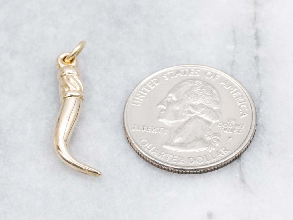 Yellow Gold Horn Charm Pendant
