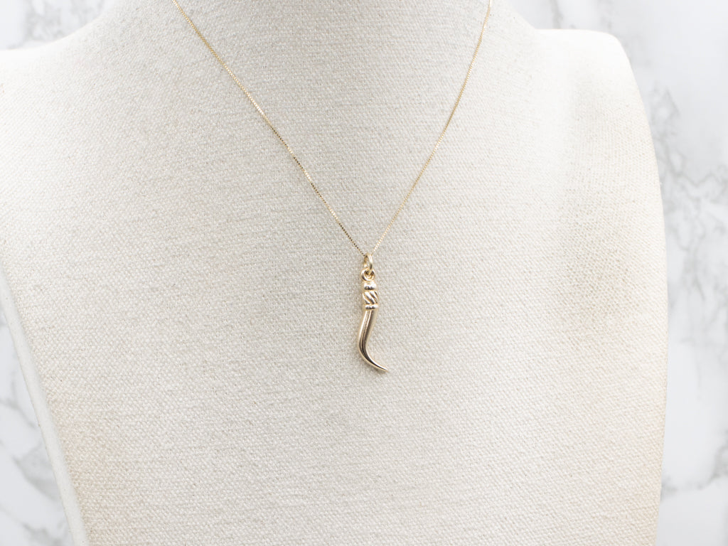 Yellow Gold Horn Charm Pendant