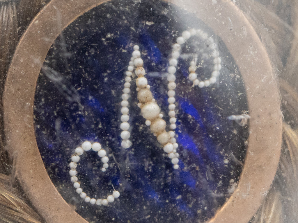 Georgian-Era Initial "N" Enamel and Hair Mourning Ring