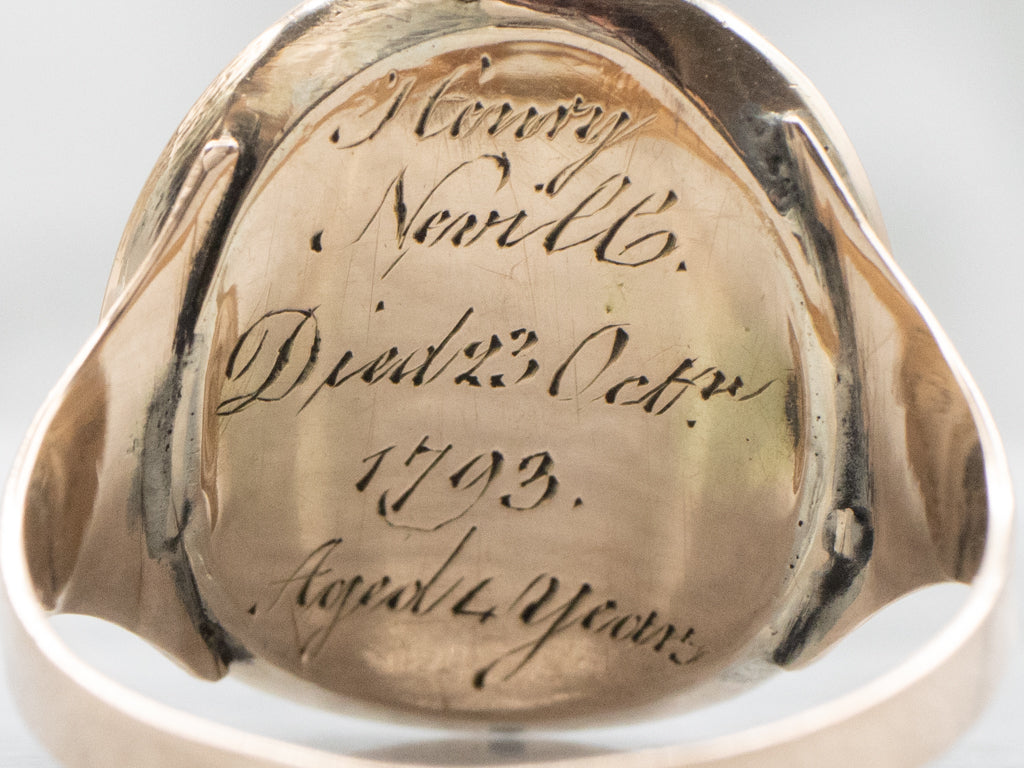 Georgian-Era Initial "N" Enamel and Hair Mourning Ring