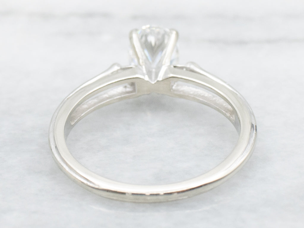 Oval Cut Diamond White Gold Solitaire Engagement Ring