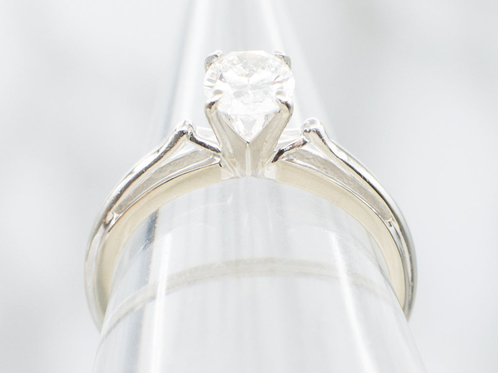 Oval Cut Diamond White Gold Solitaire Engagement Ring