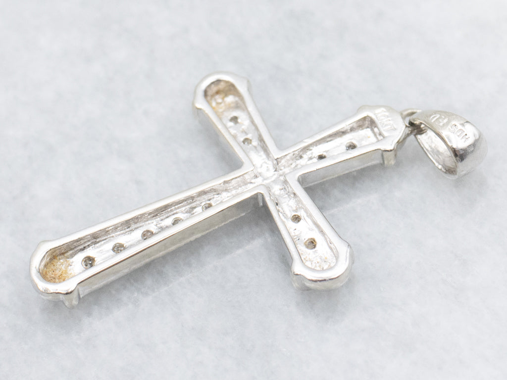 White Gold Diamond Cross Pendant
