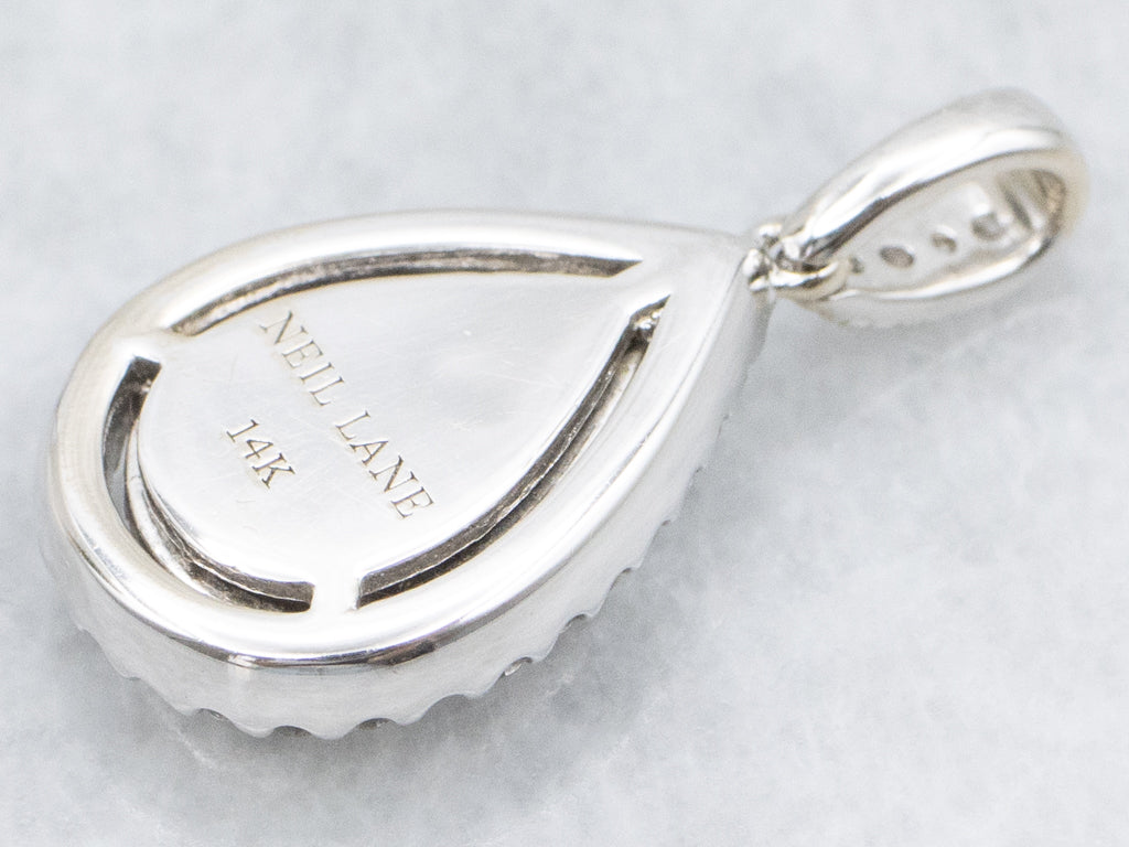 Modern Mix-Cut Diamond White Gold Pendant