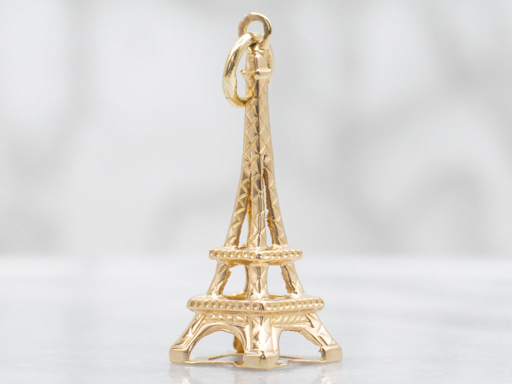 Yellow Gold Eiffel Tower Charm Pendant