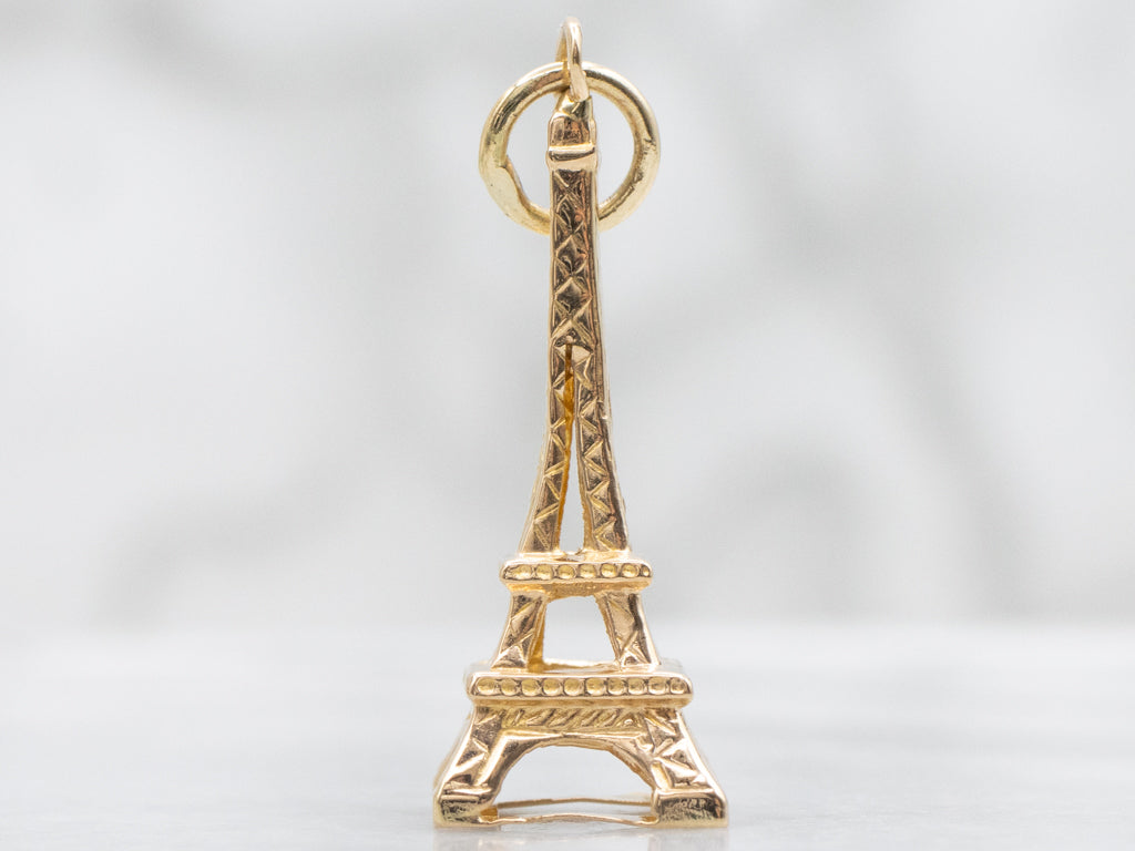 Yellow Gold Eiffel Tower Charm Pendant