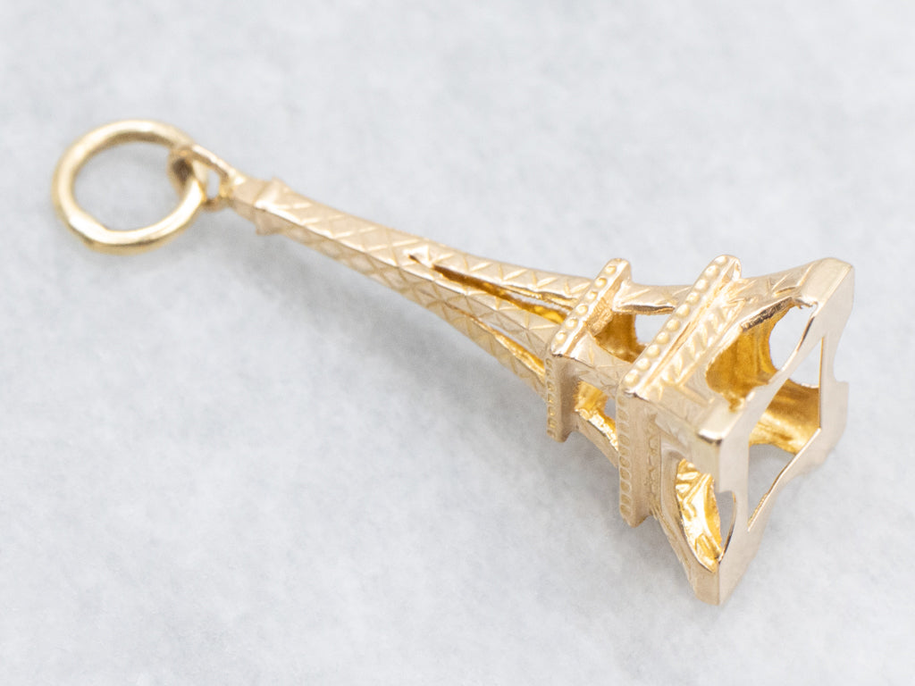 Yellow Gold Eiffel Tower Charm Pendant