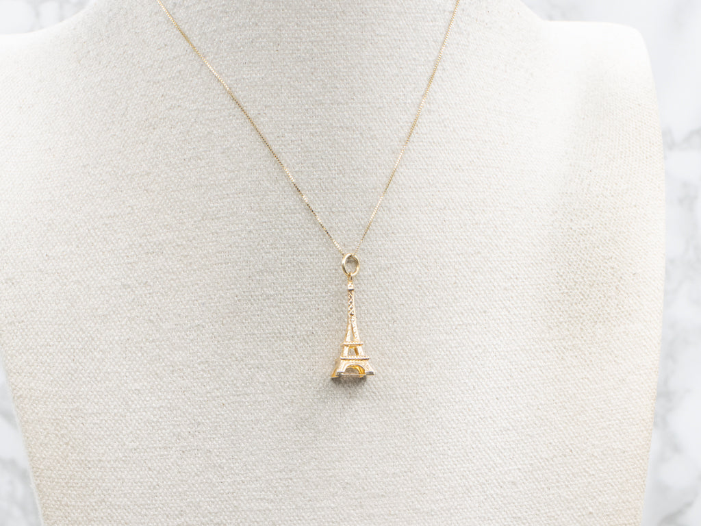 Yellow Gold Eiffel Tower Charm Pendant