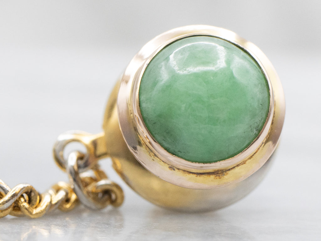 Vintage Gold Jadeite Men's Tie Tack