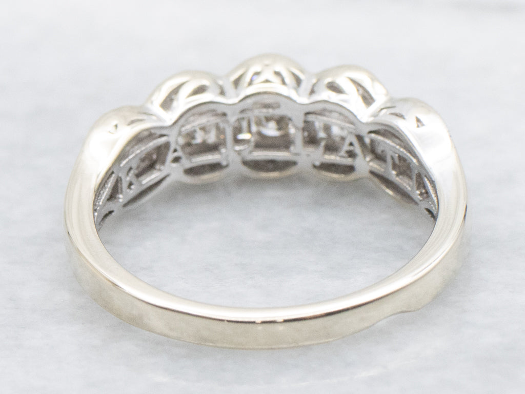 Vintage Mix-Cut Diamond White Gold Band