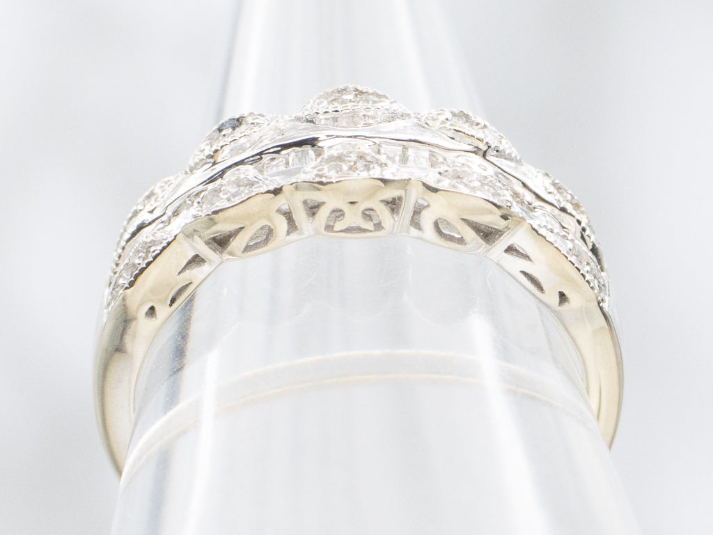 Vintage Mix-Cut Diamond White Gold Band