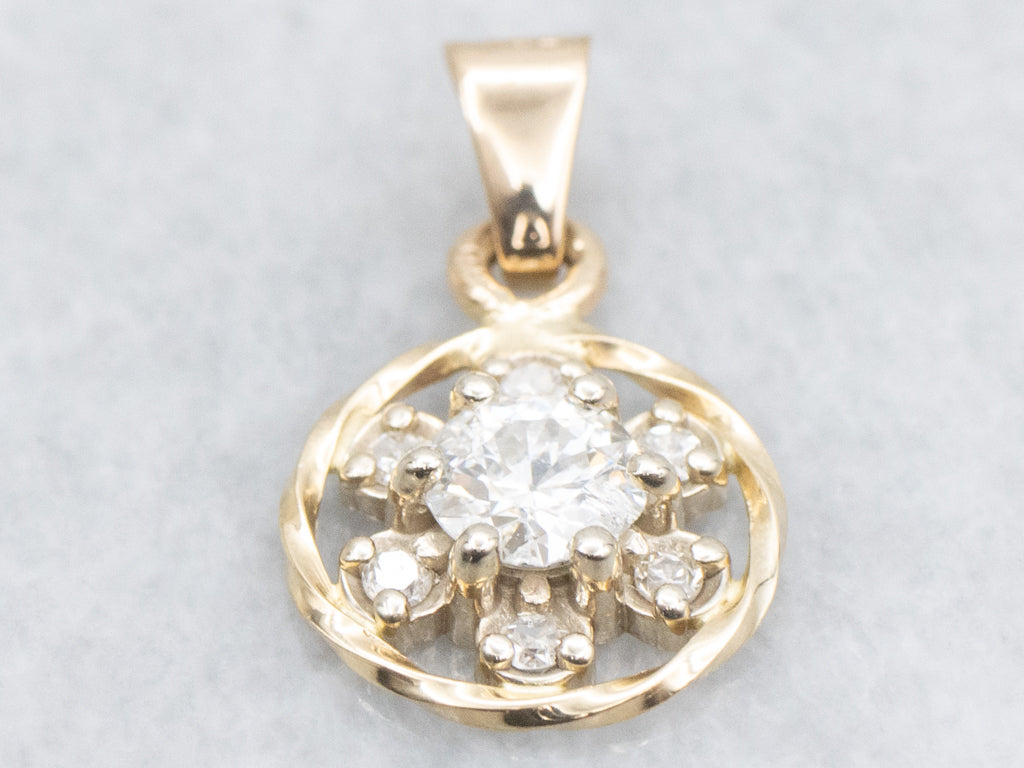 Floral Brilliant Diamond Cluster Pendant