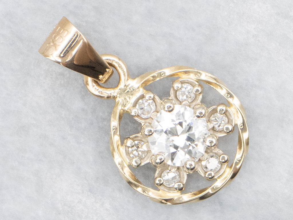 Floral Brilliant Diamond Cluster Pendant