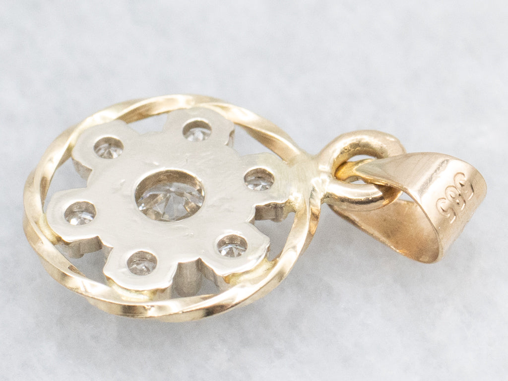 Floral Brilliant Diamond Cluster Pendant
