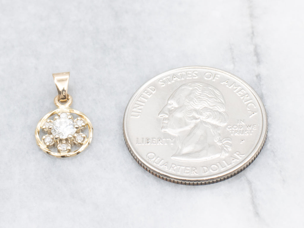 Floral Brilliant Diamond Cluster Pendant