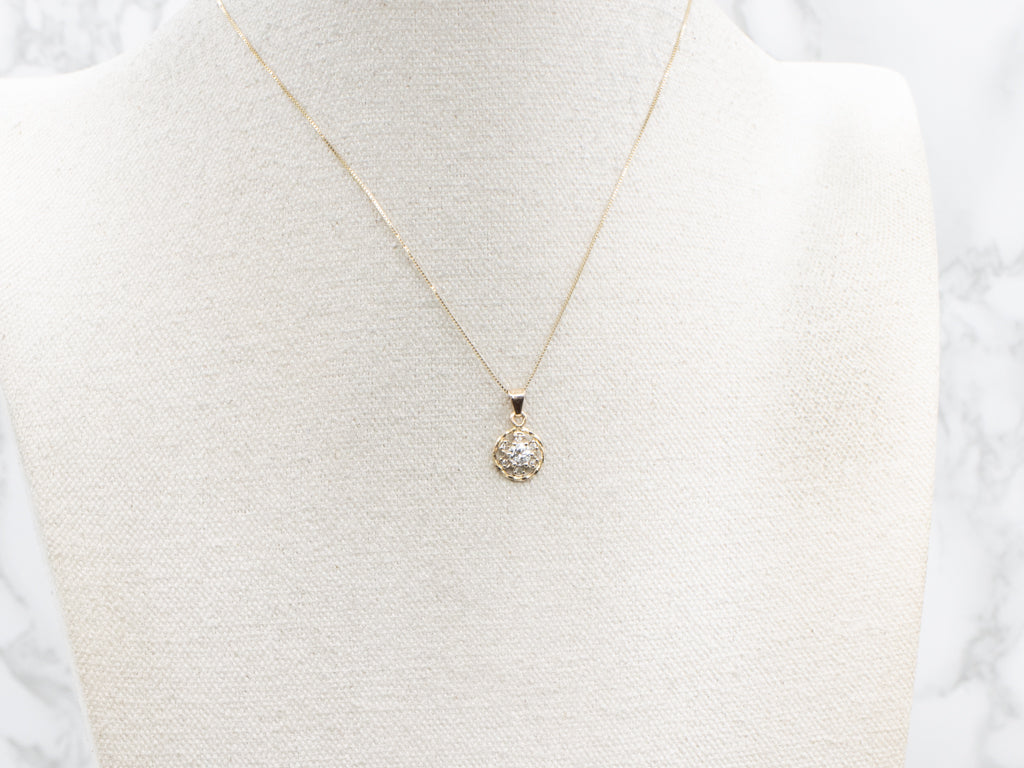 Floral Brilliant Diamond Cluster Pendant
