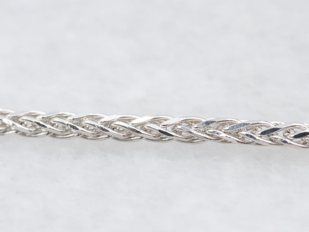 White Gold Diamond Encrusted Necklace with Cluster Pendant