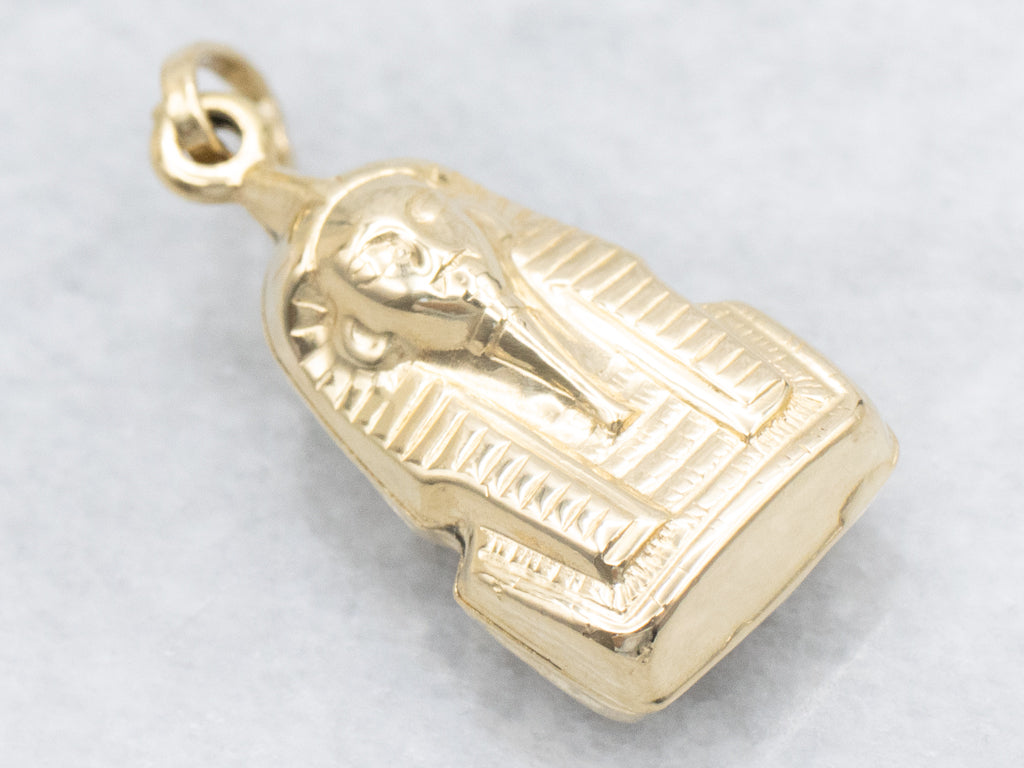 18-Karat Yellow Gold Egyptian Pharaoh Charm Pendant