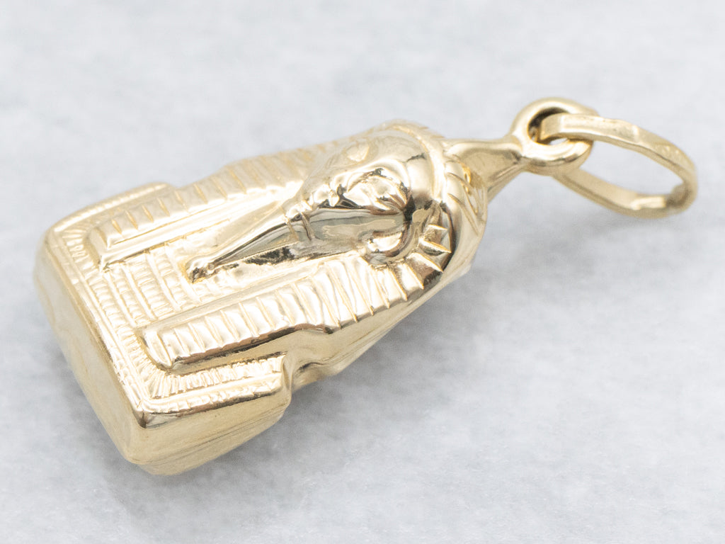 18-Karat Yellow Gold Egyptian Pharaoh Charm Pendant