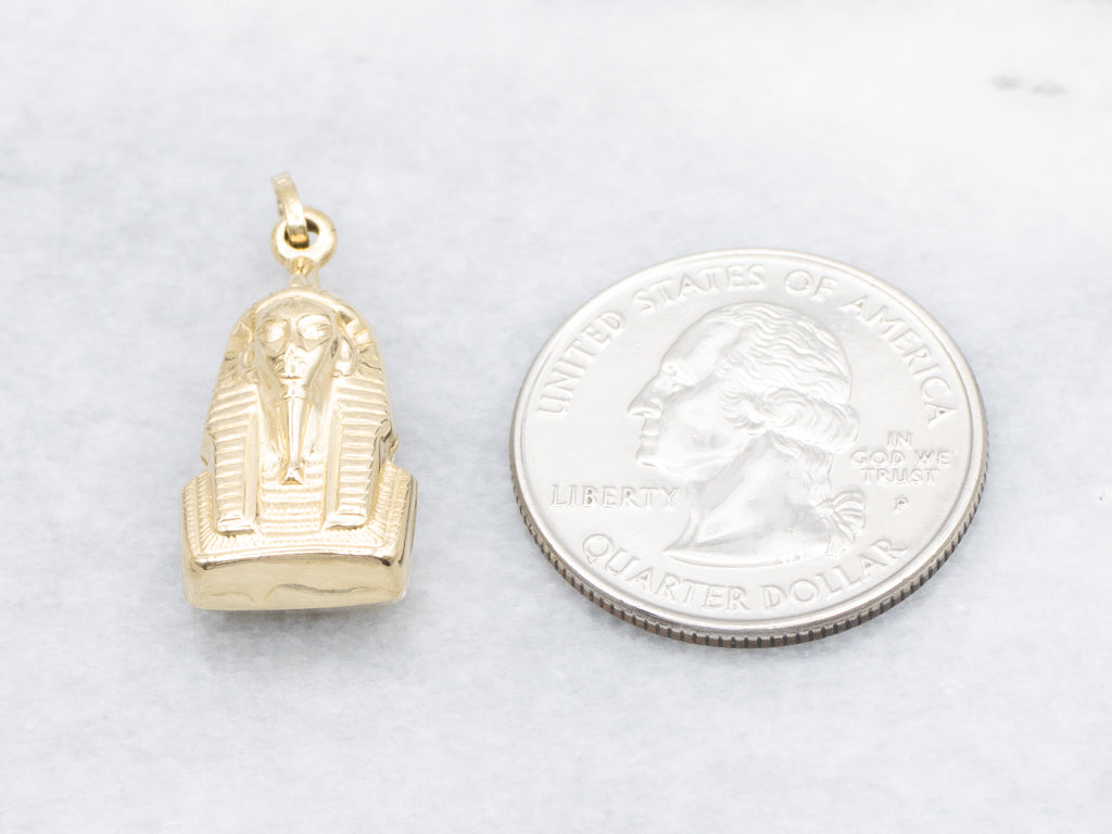 18-Karat Yellow Gold Egyptian Pharaoh Charm Pendant