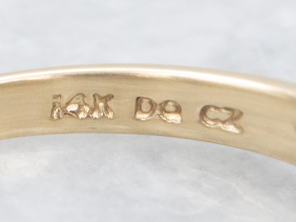 Vintage Gold Citrine Solitaire Ring