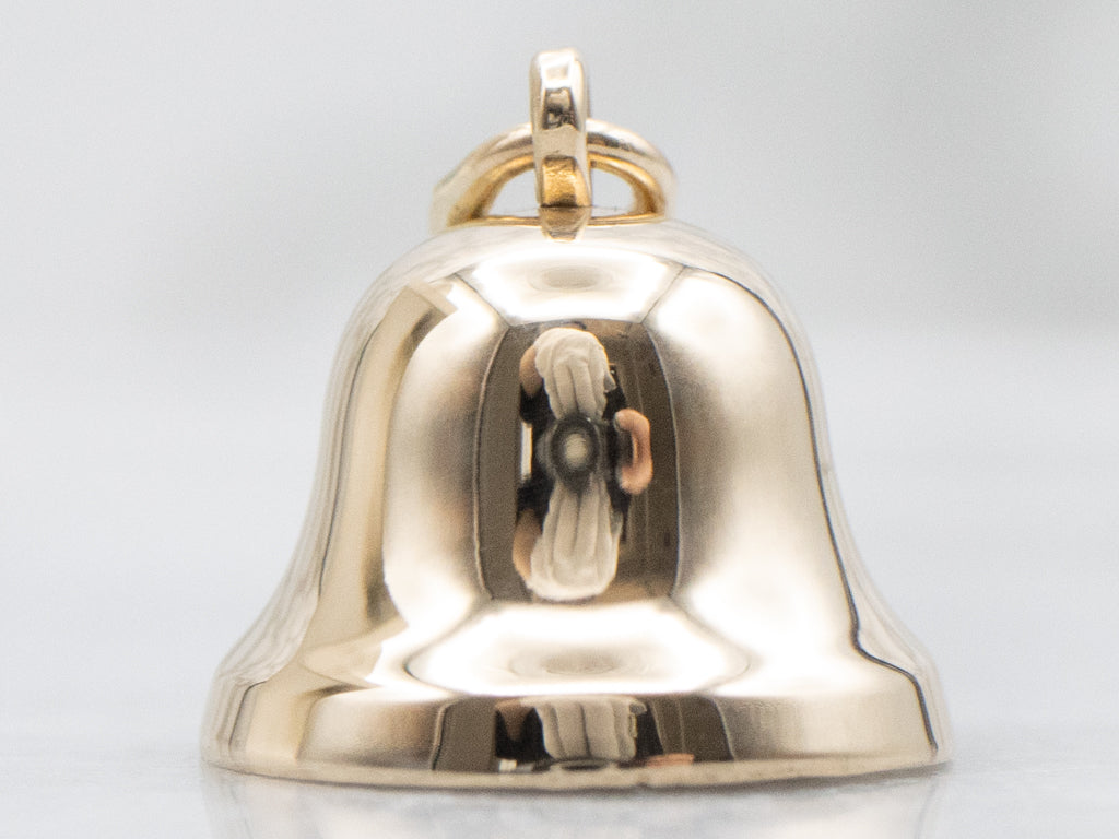 Yellow Gold Wedding Bell Charm Pendant