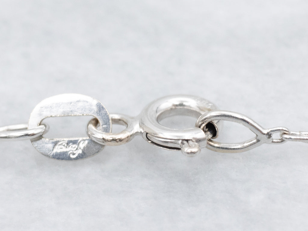White Gold Barleycorn Link Chain with Spring Clasp