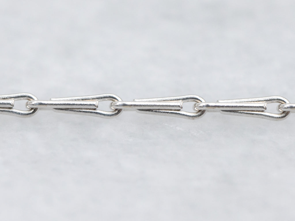 White Gold Barleycorn Link Chain with Spring Clasp