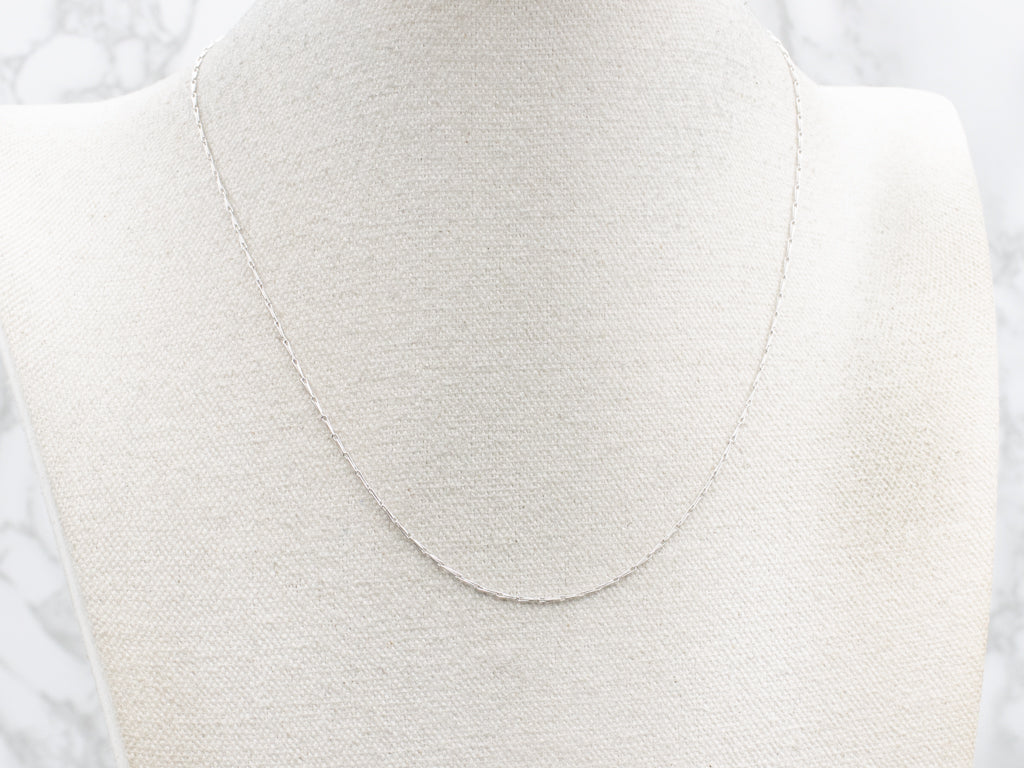White Gold Barleycorn Link Chain with Spring Clasp