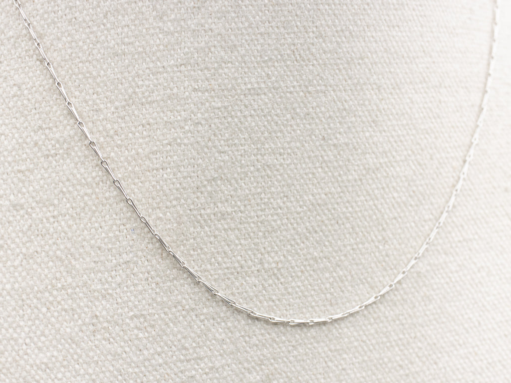 White Gold Barleycorn Link Chain with Spring Clasp