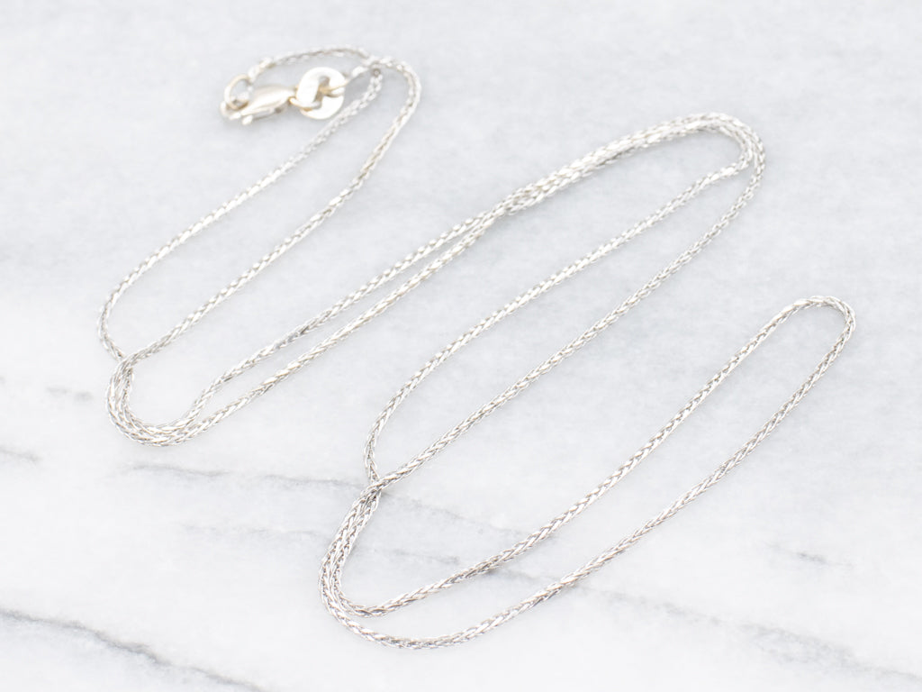 White Gold 20-Inch Wheat Chain with Lobster Clasp