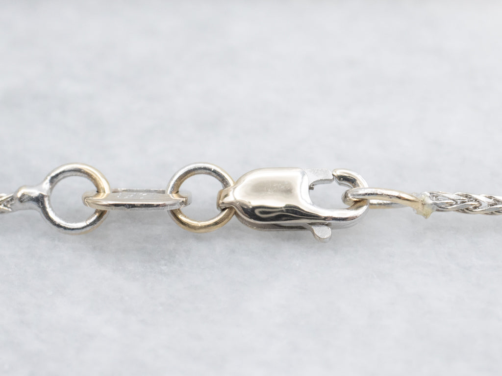White Gold 20-Inch Wheat Chain with Lobster Clasp