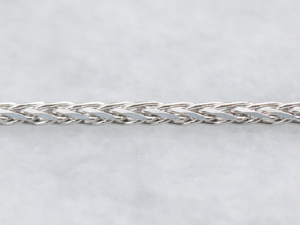 White Gold 20-Inch Wheat Chain with Lobster Clasp