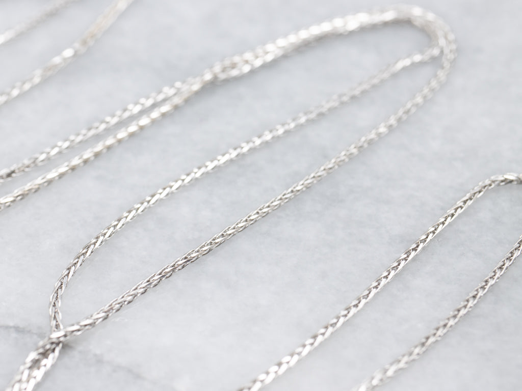 White Gold 20-Inch Wheat Chain with Lobster Clasp