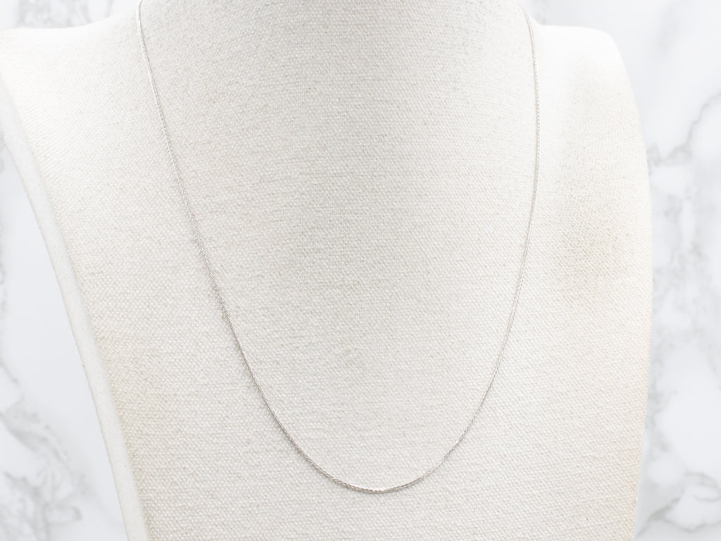 White Gold 20-Inch Wheat Chain with Lobster Clasp