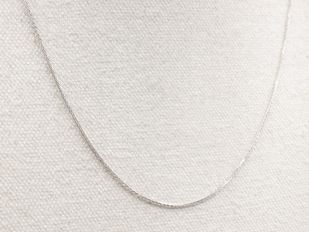 White Gold 20-Inch Wheat Chain with Lobster Clasp