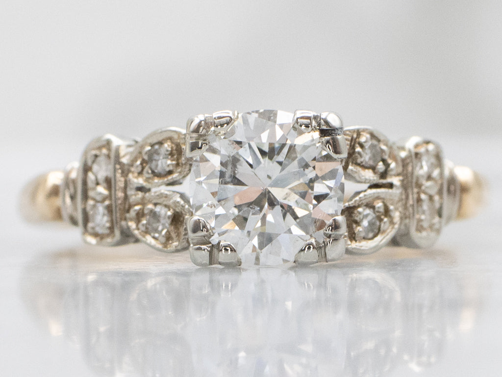 Vintage 1940s Diamond Two-Tone Engagement Ring