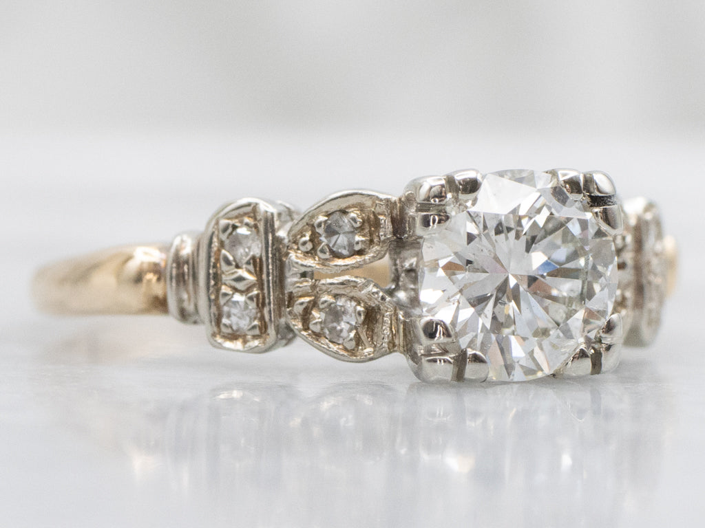 Vintage 1940s Diamond Two-Tone Engagement Ring