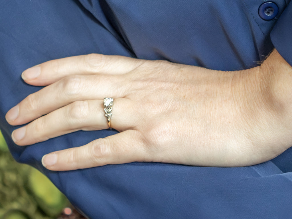 Vintage 1940s Diamond Two-Tone Engagement Ring