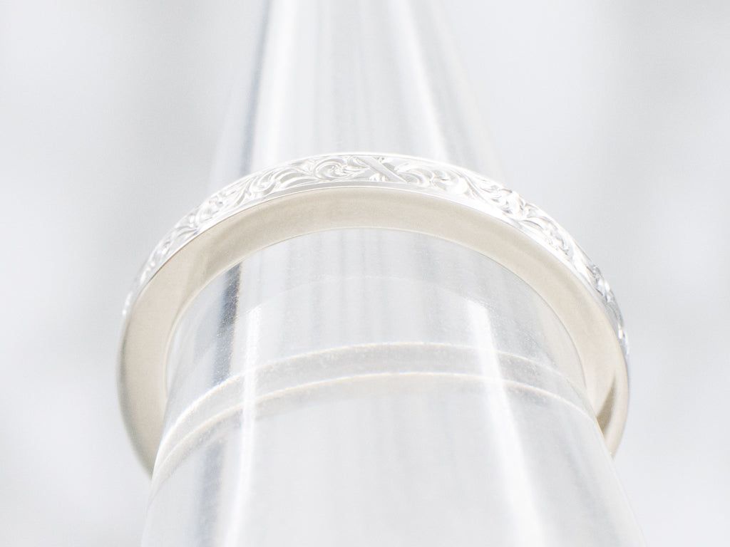 Vintage Engraved Platinum Band