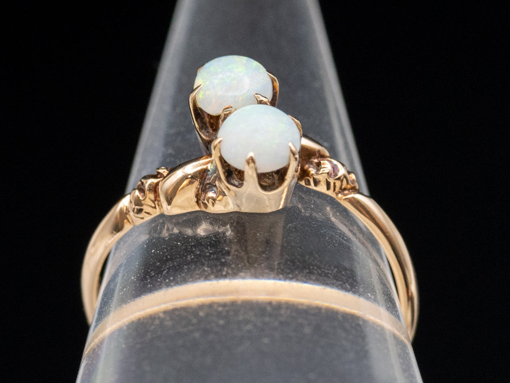 Victorian-Era Double Opal Bypass Ring