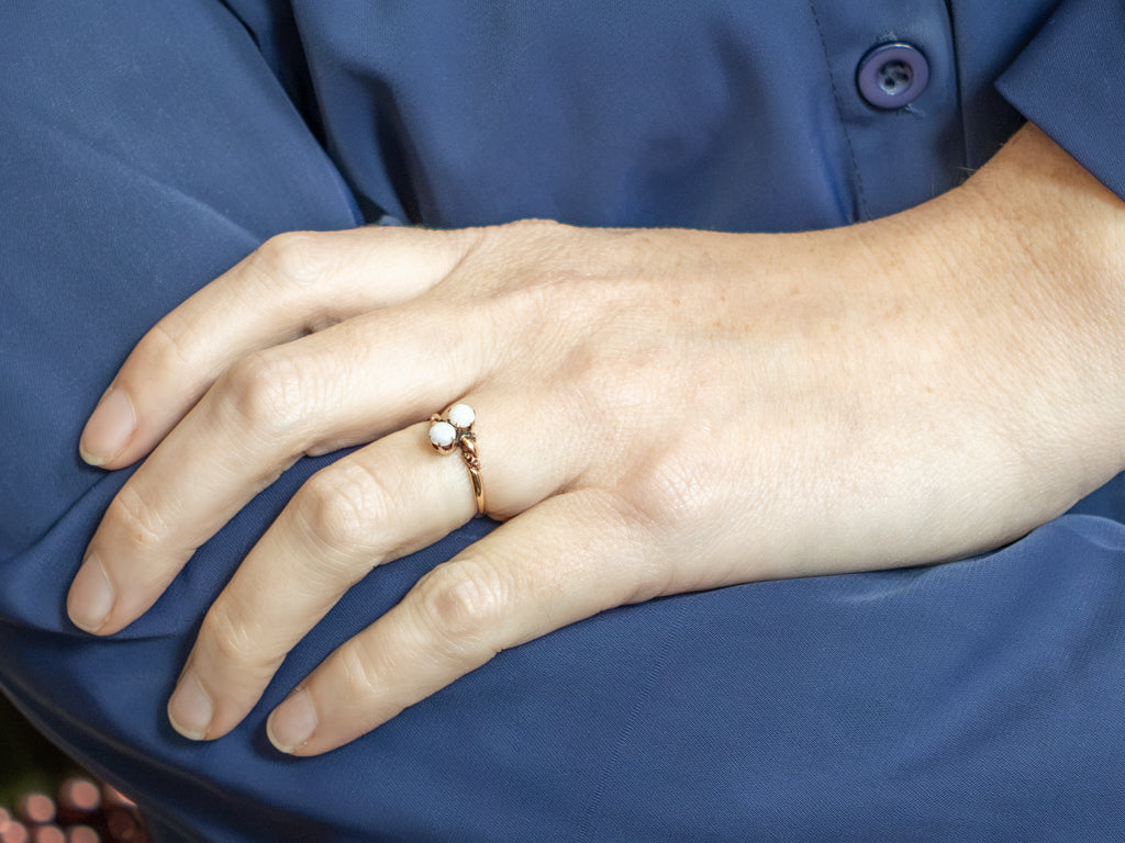 Victorian-Era Double Opal Bypass Ring