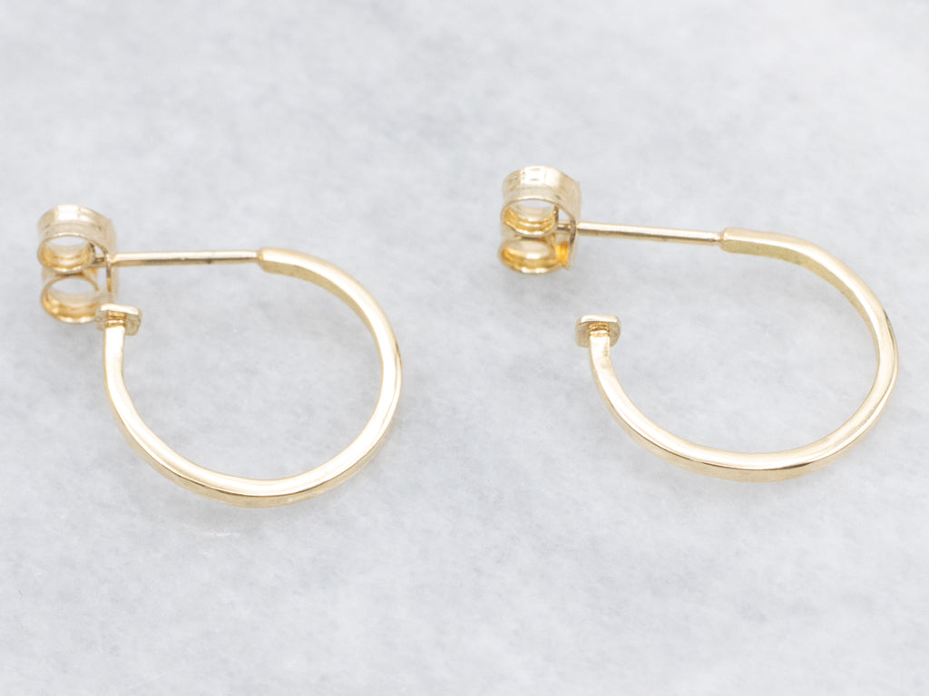 Yellow Gold Post-Back Hoop Earrings