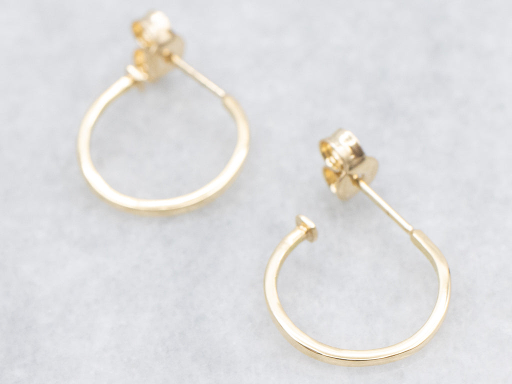 Yellow Gold Post-Back Hoop Earrings