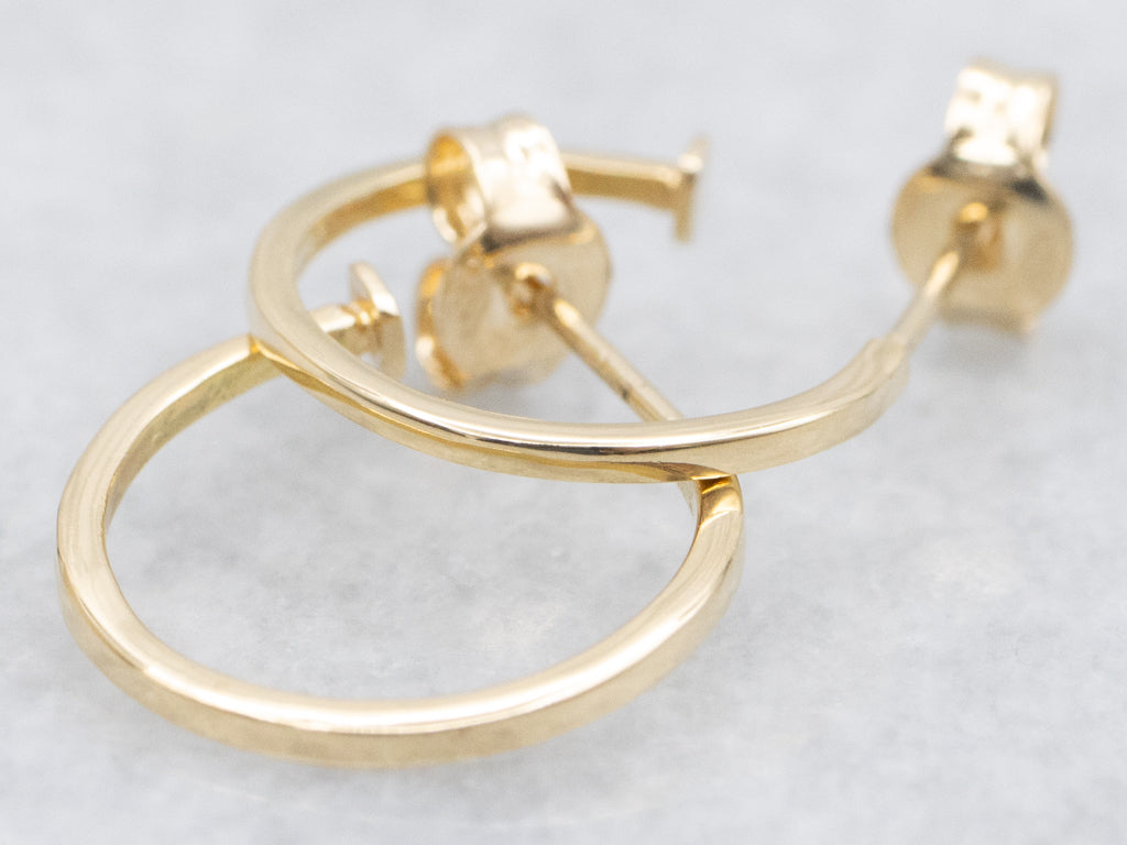 Yellow Gold Post-Back Hoop Earrings